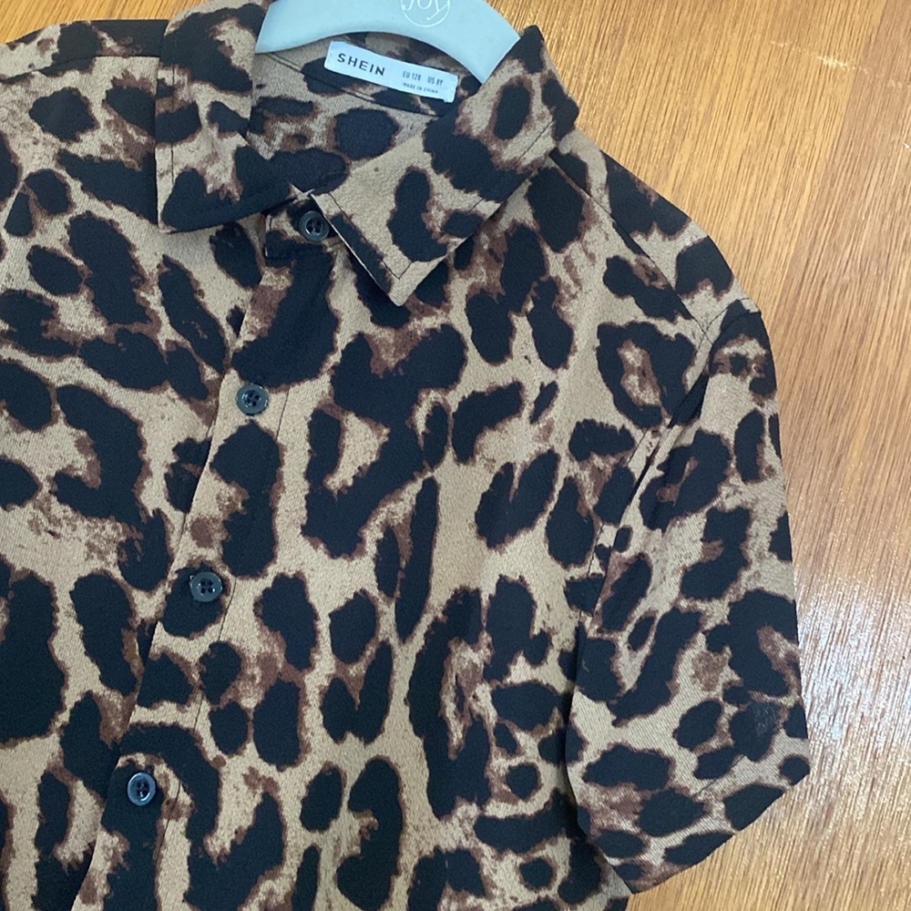 SHEIN Leopard Print Shirt - 8Y